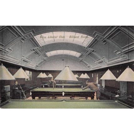 Alloa Liberal Club Clackmannanshire Billiards Room Old Scottish Postcard