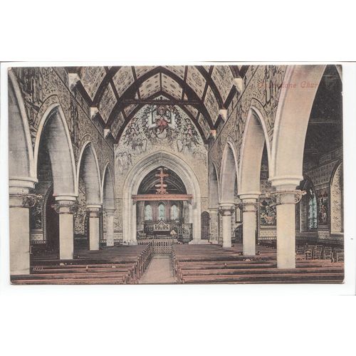 Folkestone Church Interior Kent 1907 Postcard