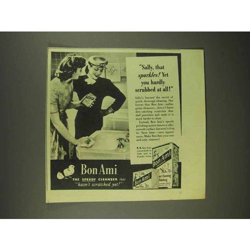 1945 Bon Ami Cleanser Ad - Sally, That Sparkles!