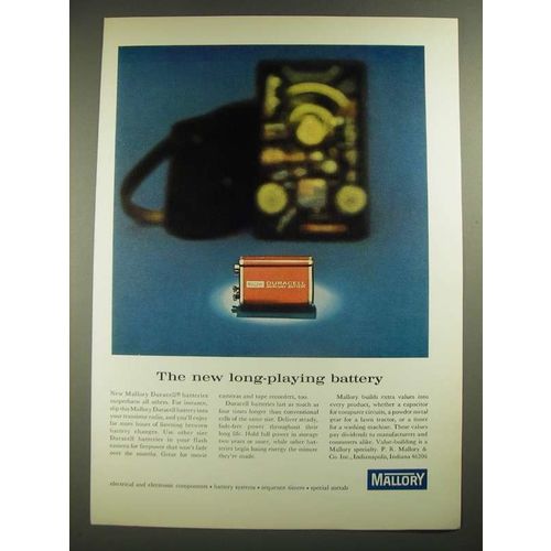 1965 Mallory Duracell Batteries Ad - The New Long-Playing Battery