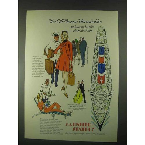 1967 United States Lines Cruise Ad - Unrushables