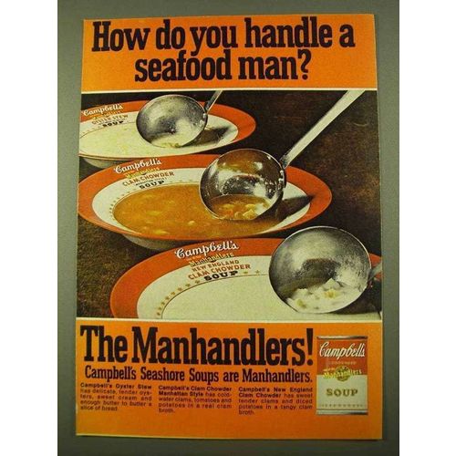 1970 Campbell's Manhandlers Soup Ad - Oyster Stew
