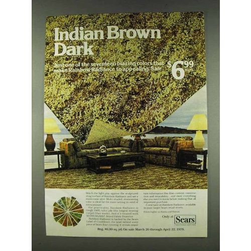 1978 Sears Rainbow Radiance Carpet Ad - Indian Brown