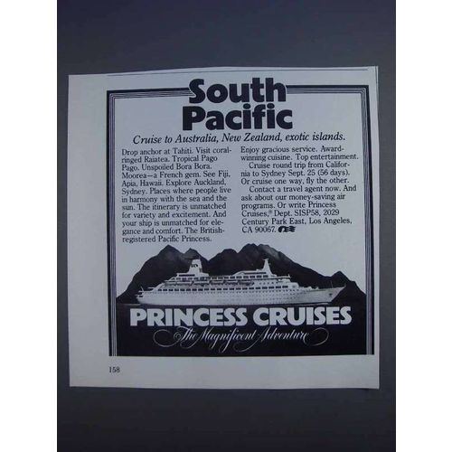 1980 Princess Cruises Ad - South Pacific