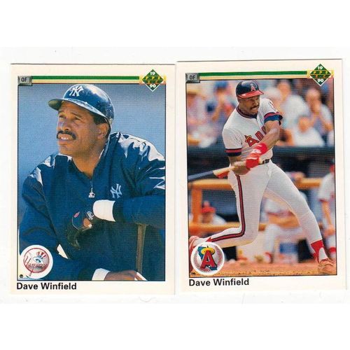 Lot of Two 1990 Upper Deck Dave Winfield baseball cards #337, #745