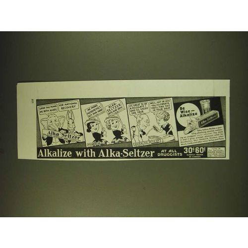 1936 Alka-Seltzer Medicine Ad - Upon this plank we both agree