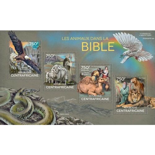 CENTRAL AFRICA 2014 SHEET MNH ANIMAUX DANS LA BIBLE ANIMALS CAMELS SNAKES 4