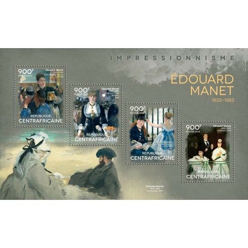 CENTRAL AFRICA 2014 SHEET MNH MANET ART PAINTINGS ARTE PINTURAS 3