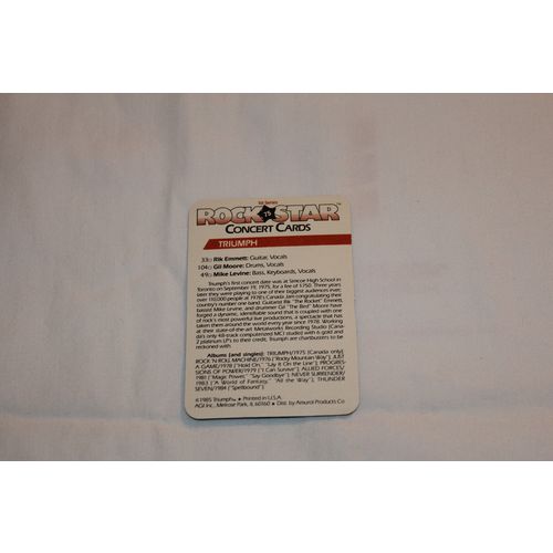 Triumph 1985 A.G.I. Rock Star Concert Cards NO. 75