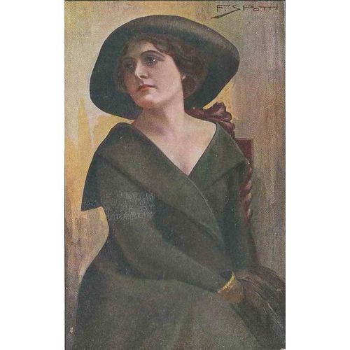 Glamour Lady ART Nouveau Spotti Signed Artist c.1920 MINT Francesca Bertini #6