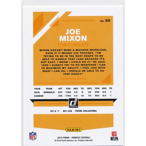 2019 Donruss Football Base 59 Joe Mixon Cincinnati Bengals