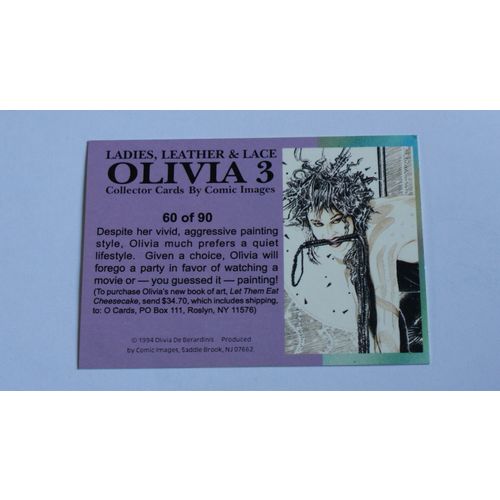 Olivia 3 Ladies, Leather & Lace Base trading card # 60 (A) 1994, Comic Images