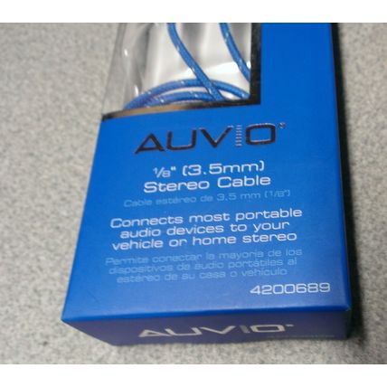 AUVIO Heavy Duty 3ft Stereo Audio Aux Gold Tip Cable 1/8"(3.5mm) blue 4200689