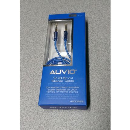 AUVIO Heavy Duty 3ft Stereo Audio Aux Gold Tip Cable 1/8"(3.5mm) blue 4200689