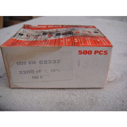 3300 pF 100V Plate Ceramic Capacitors 500 pcs NOS - Great Decoupling Capacitors