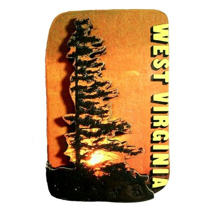 West Virginia Sunset Artwood Fridge Magnet