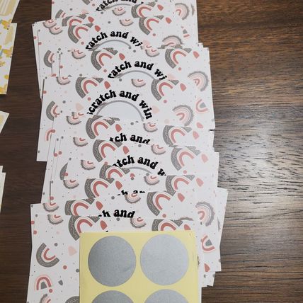 Scratch & Win-Thank You Cards - 60 Cards - Three Designs.