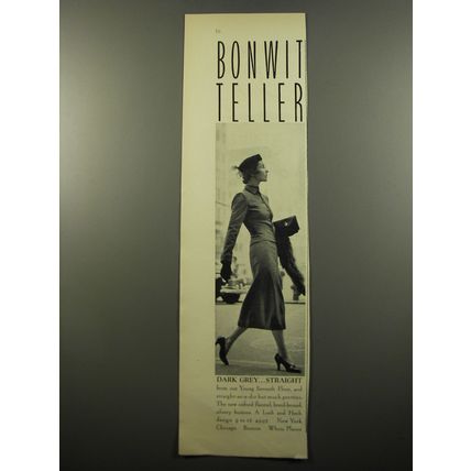 1950 Bonwit Teller Suit by Loeb & Hoch Ad - Dark grey.. straight