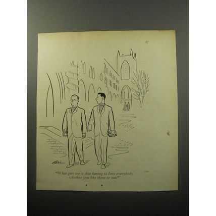 1950 Cartoon by Alain (Daniel Brustlein) - having to Love Everybody