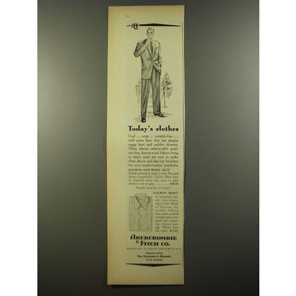 1954 Abercrombie & Fitch Dacron-and-wool Suit and Dacron Shirt Advertisement