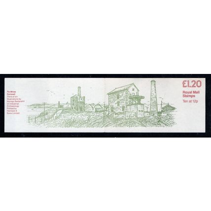 Sg Fj2A 1980 £1.20 TIN MINES No2 booklet selvedge at left P.O. Fresh MNH