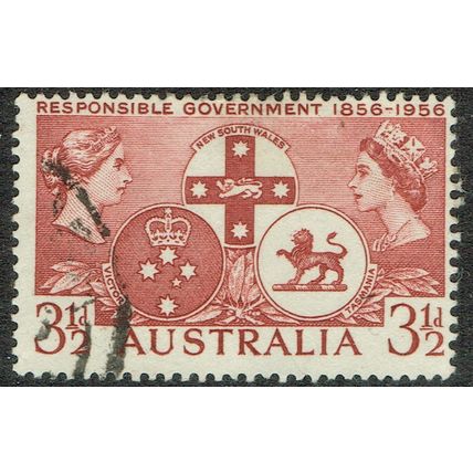 Australia 1956 Centenary Responsible Government 3½d Brown Lake SG289 FU