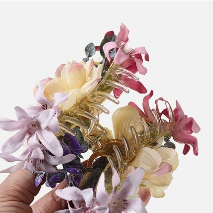 Colorful lush flower floral hair claw