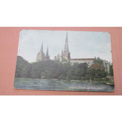 1906 fr Wrench Postcard - Cathedral south Side - Lichfield, Staffordshire