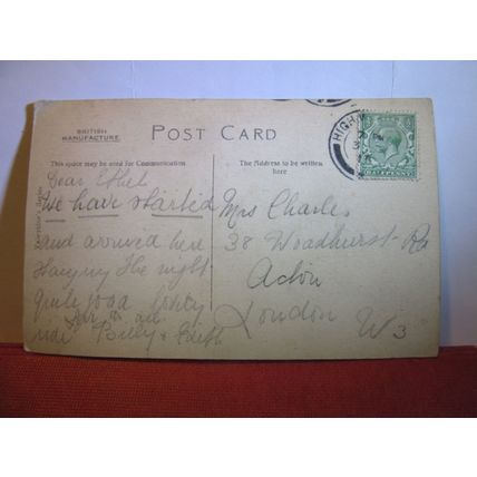 CHURCH, WEST WYCOMBE, BUCKINGHAMSHIRE used antique postcard 1917 pm =