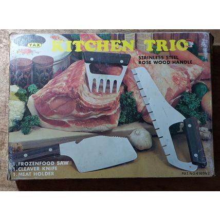 vintage YAX kitchen trio boxed No.3083 XOTC meat claw freezer saw food prep chef