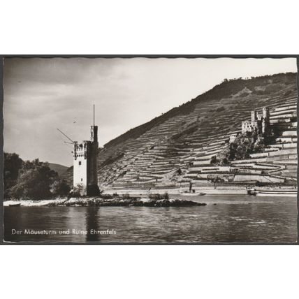 Der Mäuseturm und Ruine Ehrenfels, c.1940s - Zeitz Foto-AK