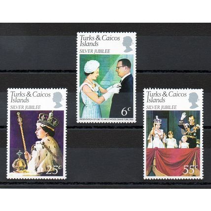 Turks & Caicos Islands 1977 Royal Silver Jubilee MNH set S.G. 472-474