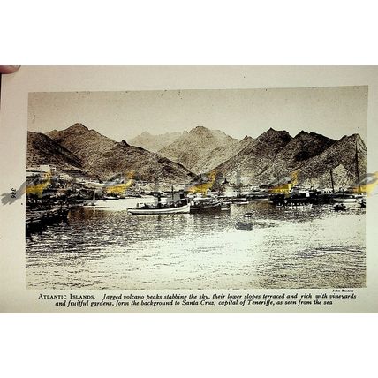 Santa Cruz from the Sea, Tenerife, Spain, Book Illustration (Print), c1920