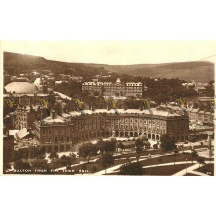 Buxton from the Town Hall, Derbys, Pelham RP, Postcard
