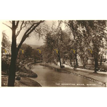 Serpentine Walks, Buxton, Derbys, Pelham RP, Postcard
