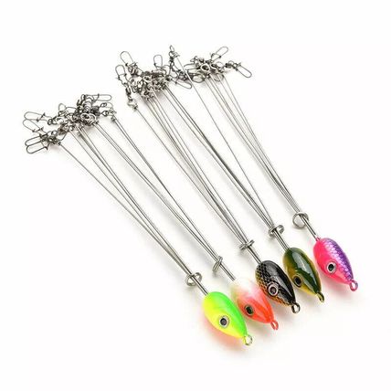 5Pcs 5 Arms Umbrella Rigs Fishing Bass Lures Bait Swivels Hooks Kit UK Seller