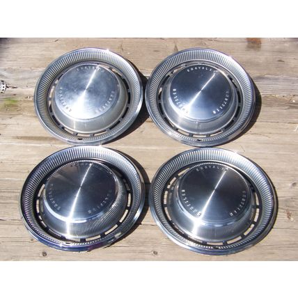 1970 70 Chrysler Hub Caps (4) OEM 15" Hollander #349 New Yorker Town & Country