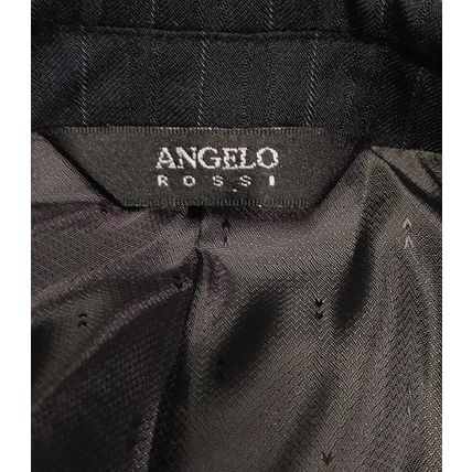 Angelo Rossi Mens Sports Coat Black Striped Inner Pockets Button Sleeve
