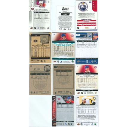 Jeff Petry 11x card lot incl RC, Turq, Sticker