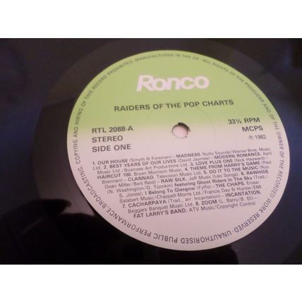 Various - Raiders Of The Pop Charts - Part 1 - 15 Track - 1982 - 12" Vinyl LP -