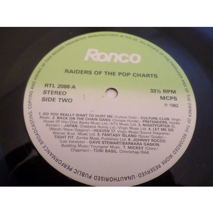 Various - Raiders Of The Pop Charts - Part 1 - 15 Track - 1982 - 12" Vinyl LP -