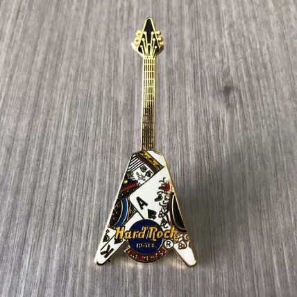 Hard Rock Hotel Cafe pin LAS VEGAS flying V Guitar Blackjack Ace King Spades 90s