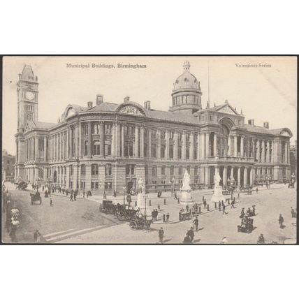 Municipal Buildings, Birmingham, c.1910 - Valentine's Postcard