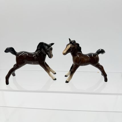 Vintage Beswick England Porcelain Glazed Painted Horses Foals Figurines