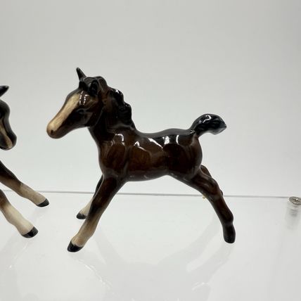 Vintage Beswick England Porcelain Glazed Painted Horses Foals Figurines