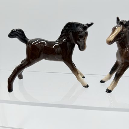 Vintage Beswick England Porcelain Glazed Painted Horses Foals Figurines