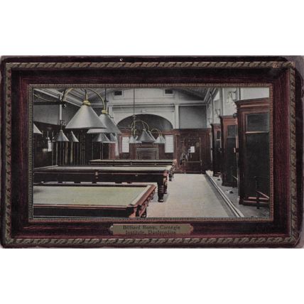 Billiard Room Carnegie Institute Dunfermline Scottish Old Postcard