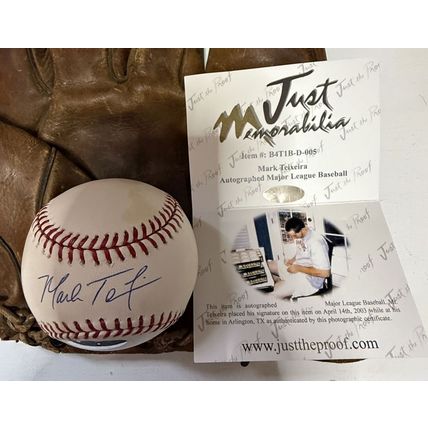 Mark Teixeira Signed Autographed Official Major League (OML) Baseball: Just Auth