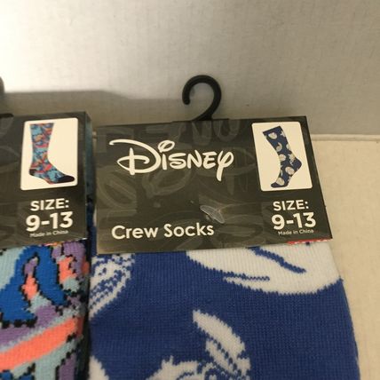 TWO NEW Disney Stitch Unisex Crew Socks Size 9-13