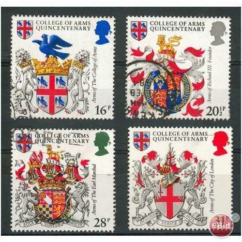 GB stamps 1984 - SG 1236-1239 - 500th Anniv - College of Arms used set